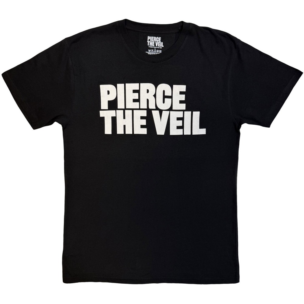 Pierce The Veil - Logo Mono Mens Tshirt - Black/White